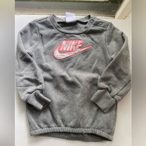 Nike Gray and Pink Sweatshirt / Size 24m / VGUC